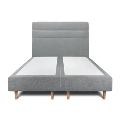 Sommeil De Plomb Lit avec tête de lit lignes tissu et sommier tapissier - Lit en bois massif* Lit Double