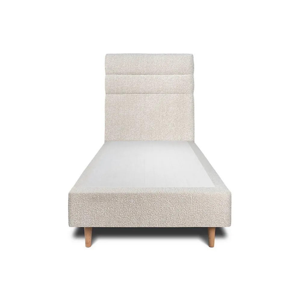 Sommeil De Plomb Lit avec tête de lit lignes bouclette et sommier tapissier - Lit en bois massif* Lit Simple