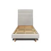 Lit avec tête de lit lignes velours et sommier kit - Lit en bois massif>Sommeil De Plomb Best