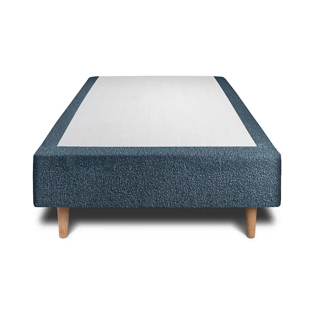 Sommeil De Plomb Lit avec tête de lit lignes bouclette et sommier tapissier - Lit en bois massif* Lit Simple