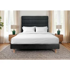 Sommeil De Plomb Lit avec tête de lit lignes bouclette et sommier kit - Lit en bois massif* Lit Simple