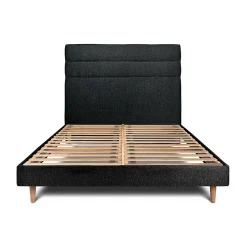 Sommeil De Plomb Lit avec tête de lit lignes bouclette et sommier kit - Lit en bois massif* Lit Simple