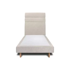 Lit avec tête de lit lignes tissu et sommier tapissier - Lit en bois massif>Sommeil De Plomb Discount