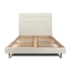 Lit avec tête de lit lignes tissu et sommier kit - Lit en bois massif>Sommeil De Plomb