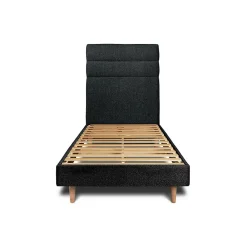 Lit avec tête de lit lignes bouclette et sommier kit - Lit en bois massif>Sommeil De Plomb Sale