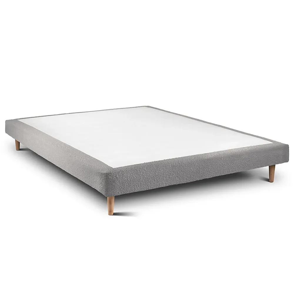 Sommeil De Plomb Lit avec tête de lit lignes bouclette et sommier tapissier - Lit en bois massif* Lit Double
