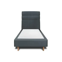 Sommeil De Plomb Lit avec tête de lit lignes velours et sommier tapissier - Lit en bois massif* Lit Simple
