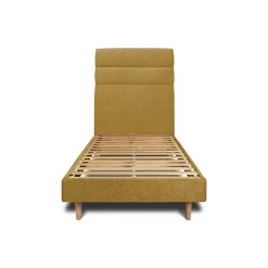 Lit avec tête de lit lignes tissu et sommier kit - Lit en bois massif>Sommeil De Plomb Sale