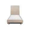 Sommeil De Plomb Lit avec tête de lit lignes tissu et sommier tapissier - Lit en bois massif* Lit Simple