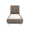 Lit avec tête de lit lignes velours et sommier tapissier - Lit en bois massif>Sommeil De Plomb Best