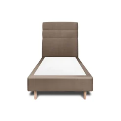 Lit avec tête de lit lignes velours et sommier tapissier - Lit en bois massif>Sommeil De Plomb Best