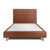 Lit avec tête de lit lignes bouclette et sommier tapissier - Lit en bois massif>Sommeil De Plomb Outlet
