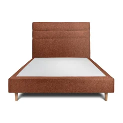 Lit avec tête de lit lignes bouclette et sommier tapissier - Lit en bois massif>Sommeil De Plomb Outlet