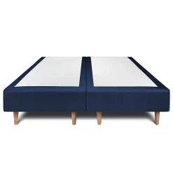 Sommeil De Plomb Lit avec tête de lit lignes velours et sommier tapissier - Lit en bois massif* Lit Double