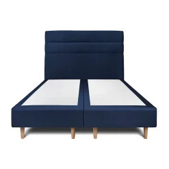 Sommeil De Plomb Lit avec tête de lit lignes velours et sommier tapissier - Lit en bois massif* Lit Double