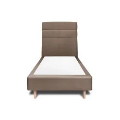 Sommeil De Plomb Lit avec tête de lit lignes velours et sommier tapissier - Lit en bois massif* Lit Simple