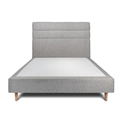 Lit avec tête de lit lignes bouclette et sommier tapissier - Lit en bois massif>Sommeil De Plomb Discount