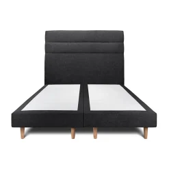 Sommeil De Plomb Lit avec tête de lit lignes tissu et sommier tapissier - Lit en bois massif* Lit Double