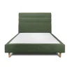 Lit avec tête de lit lignes tissu et sommier tapissier - Lit en bois massif>Sommeil De Plomb Hot
