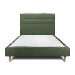 Lit avec tête de lit lignes tissu et sommier tapissier - Lit en bois massif>Sommeil De Plomb Hot