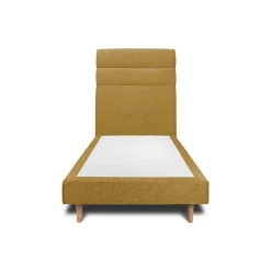 Lit avec tête de lit lignes tissu et sommier tapissier - Lit en bois massif>Sommeil De Plomb Clearance