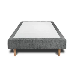 Sommeil De Plomb Lit avec tête de lit lignes tissu et sommier tapissier - Lit en bois massif* Lit Simple
