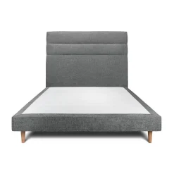 Sommeil De Plomb Lit avec tête de lit lignes tissu et sommier tapissier - Lit en bois massif* Lit Double