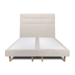 Sommeil De Plomb Lit avec tête de lit lignes tissu et sommier tapissier - Lit en bois massif* Lit Double