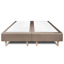 Sommeil De Plomb Lit avec tête de lit lignes velours et sommier tapissier - Lit en bois massif* Lit Double