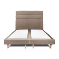 Sommeil De Plomb Lit avec tête de lit lignes velours et sommier tapissier - Lit en bois massif* Lit Double