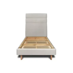 Lit avec tête de lit lignes velours et sommier kit - Lit en bois massif>Sommeil De Plomb