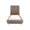 Lit avec tête de lit lignes velours et sommier tapissier - Lit en bois massif>Sommeil De Plomb Online