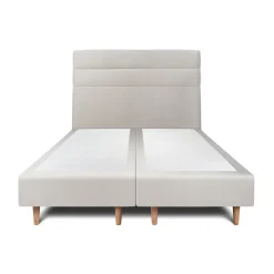 Sommeil De Plomb Lit avec tête de lit lignes velours et sommier tapissier - Lit en bois massif* Lit Double