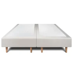 Sommeil De Plomb Lit avec tête de lit lignes velours et sommier tapissier - Lit en bois massif* Lit Double