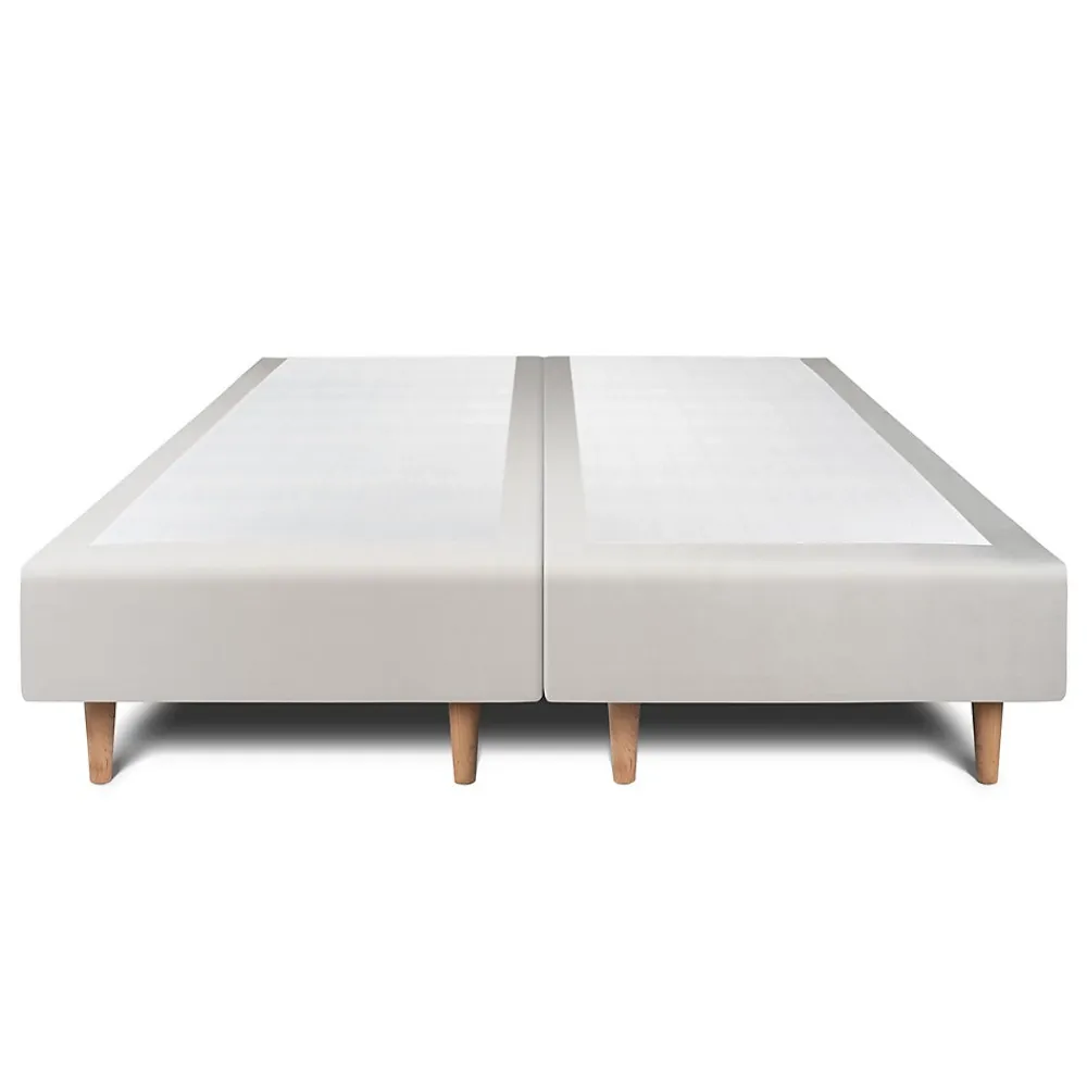 Sommeil De Plomb Lit avec tête de lit lignes velours et sommier tapissier - Lit en bois massif* Lit Double
