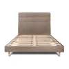 Lit avec tête de lit lignes velours et sommier kit - Lit en bois massif>Sommeil De Plomb Outlet