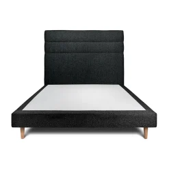 Lit avec tête de lit lignes bouclette et sommier tapissier - Lit en bois massif>Sommeil De Plomb