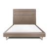 Lit avec tête de lit lignes velours et sommier tapissier - Lit en bois massif>Sommeil De Plomb New
