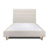 Lit avec tête de lit lignes tissu et sommier tapissier - Lit en bois massif>Sommeil De Plomb Best