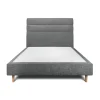 Sommeil De Plomb Lit avec tête de lit lignes tissu et sommier tapissier - Lit en bois massif* Lit Simple
