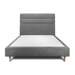 Sommeil De Plomb Lit avec tête de lit lignes tissu et sommier tapissier - Lit en bois massif* Lit Simple