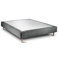 Sommeil De Plomb Lit avec tête de lit lignes tissu et sommier tapissier - Lit en bois massif* Lit Simple