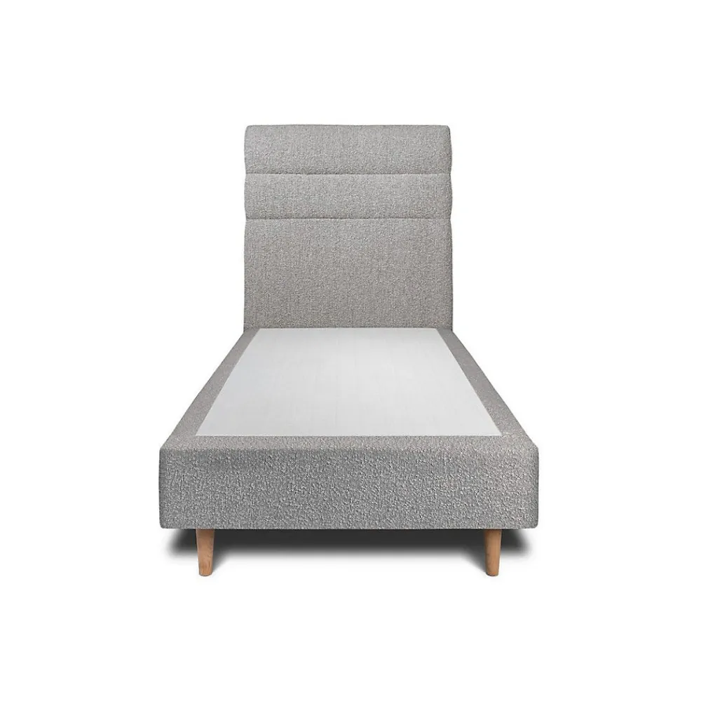 Sommeil De Plomb Lit avec tête de lit lignes bouclette et sommier tapissier - Lit en bois massif* Lit Simple