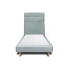 Sommeil De Plomb Lit avec tête de lit lignes velours et sommier tapissier - Lit en bois massif* Lit Simple