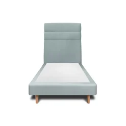 Sommeil De Plomb Lit avec tête de lit lignes velours et sommier tapissier - Lit en bois massif* Lit Simple