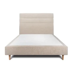 Sommeil De Plomb Lit avec tête de lit lignes tissu et sommier tapissier - Lit en bois massif* Lit Simple