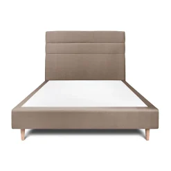 Lit avec tête de lit lignes velours et sommier tapissier - Lit en bois massif>Sommeil De Plomb Clearance