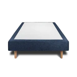 Sommeil De Plomb Lit avec tête de lit lignes tissu et sommier tapissier - Lit en bois massif* Lit Simple