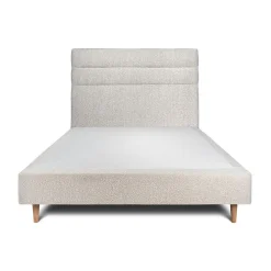 Lit avec tête de lit lignes bouclette et sommier tapissier - Lit en bois massif>Sommeil De Plomb Discount
