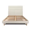 Sommeil De Plomb Lit avec tête de lit lignes tissu et sommier kit - Lit en bois massif* Lit Simple